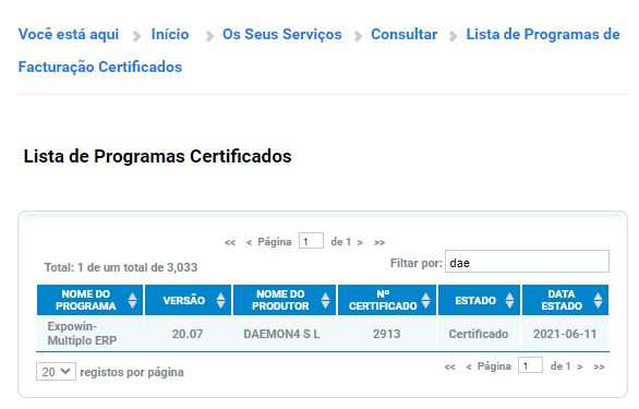 ERP certificado en Portugal